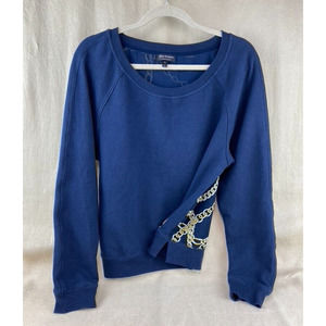 Juicy Couture Gold Chain Print Sweatshirt Pullover Size Medium